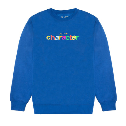 silly rainbow crewneck - royal blue