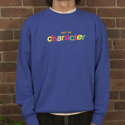 silly rainbow crewneck - royal blue